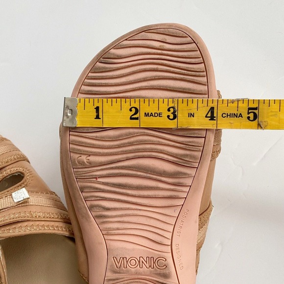 Vionic Womens Sarah Brown/Peach/Beige Sandals USA Size 9.5 W - Picture 13 of 15